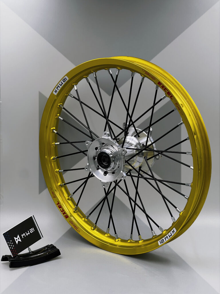 Roue arrière motocross enduro avec jante Excel Signature et moyeu Haan Wheels