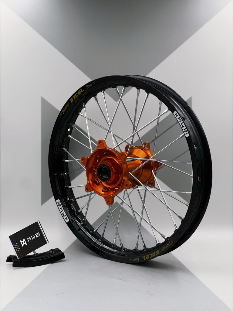 Roue arrière motocross enduro avec jante Excel Signature et moyeu Haan Wheels