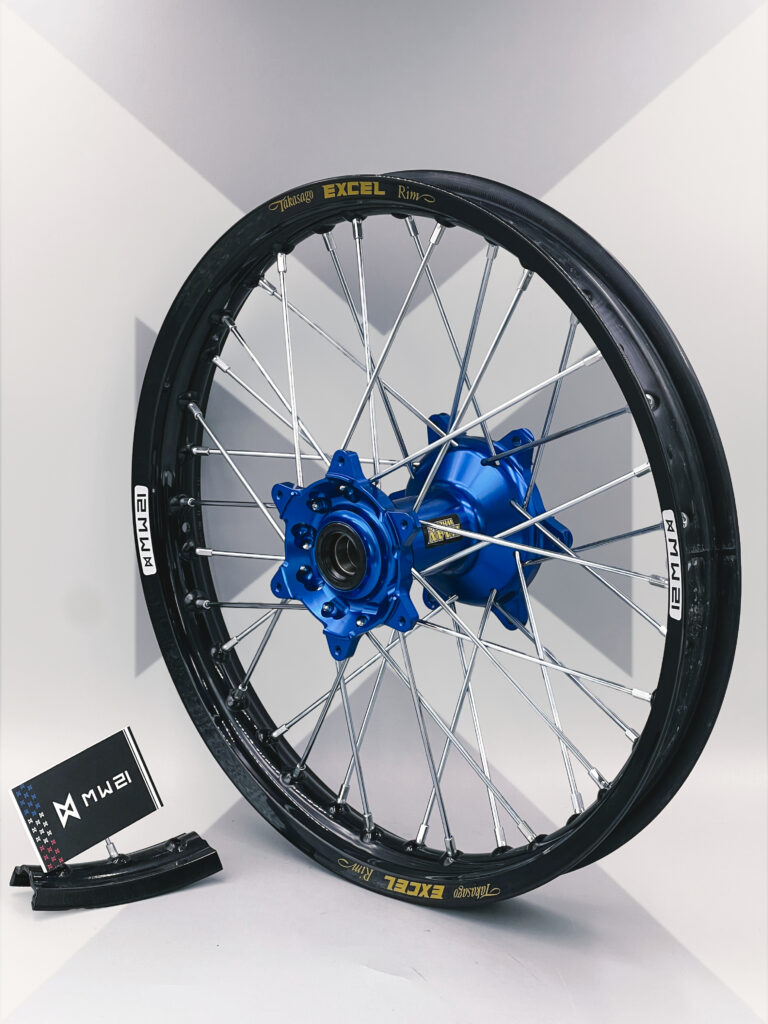 Roue arrière motocross enduro avec jante Excel Signature et moyeu Haan Wheels