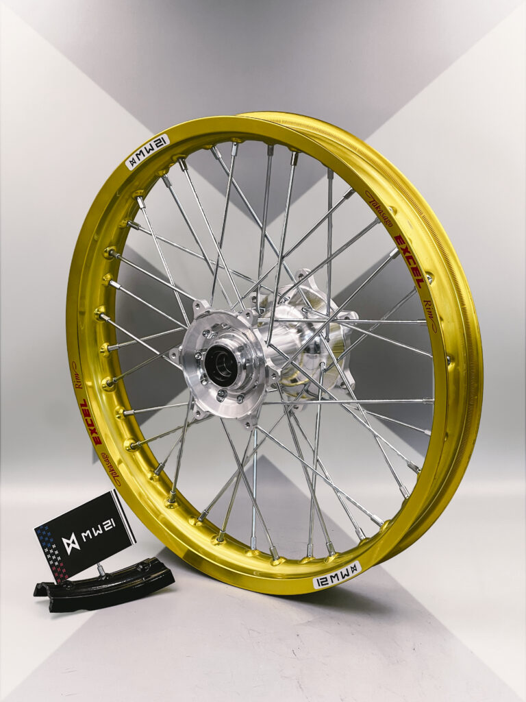 Roue arrière motocross enduro avec jante Excel Signature et moyeu Haan Wheels