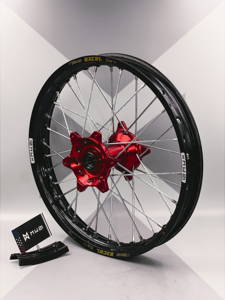 Roue arrière motocross enduro avec jante Excel Signature et moyeu Haan Wheels