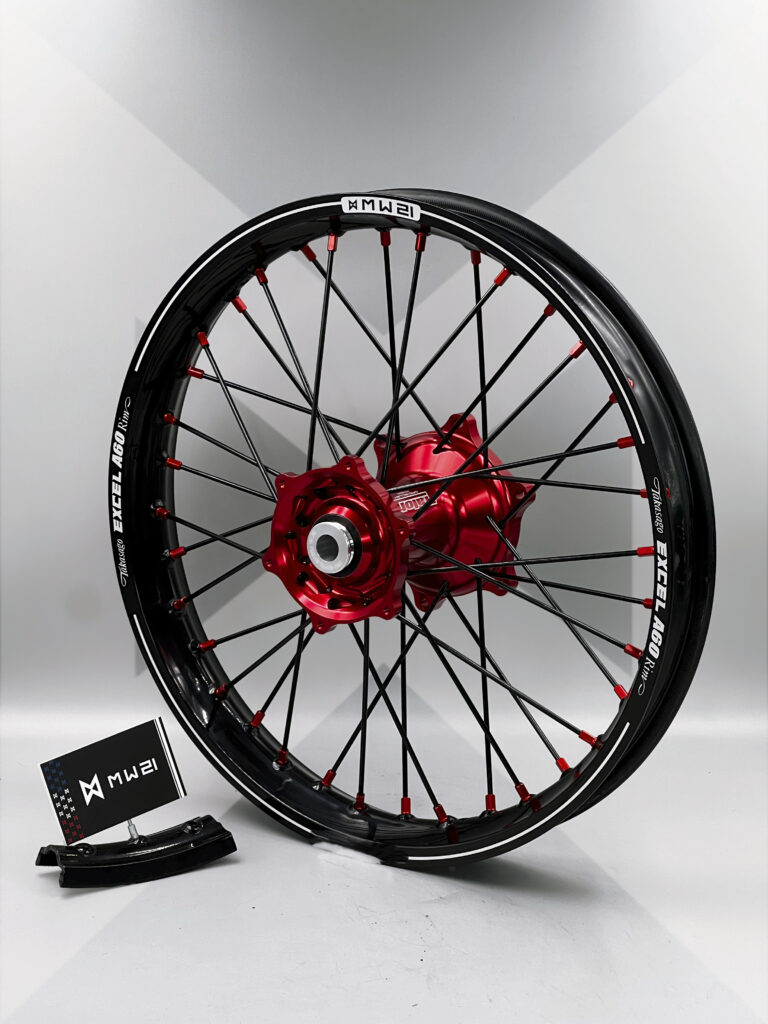 Roue arrière motocross et enduro 1.85x19-2.15x19-2.15x18 avec jante Excel A60 et moyeu Haan Wheels