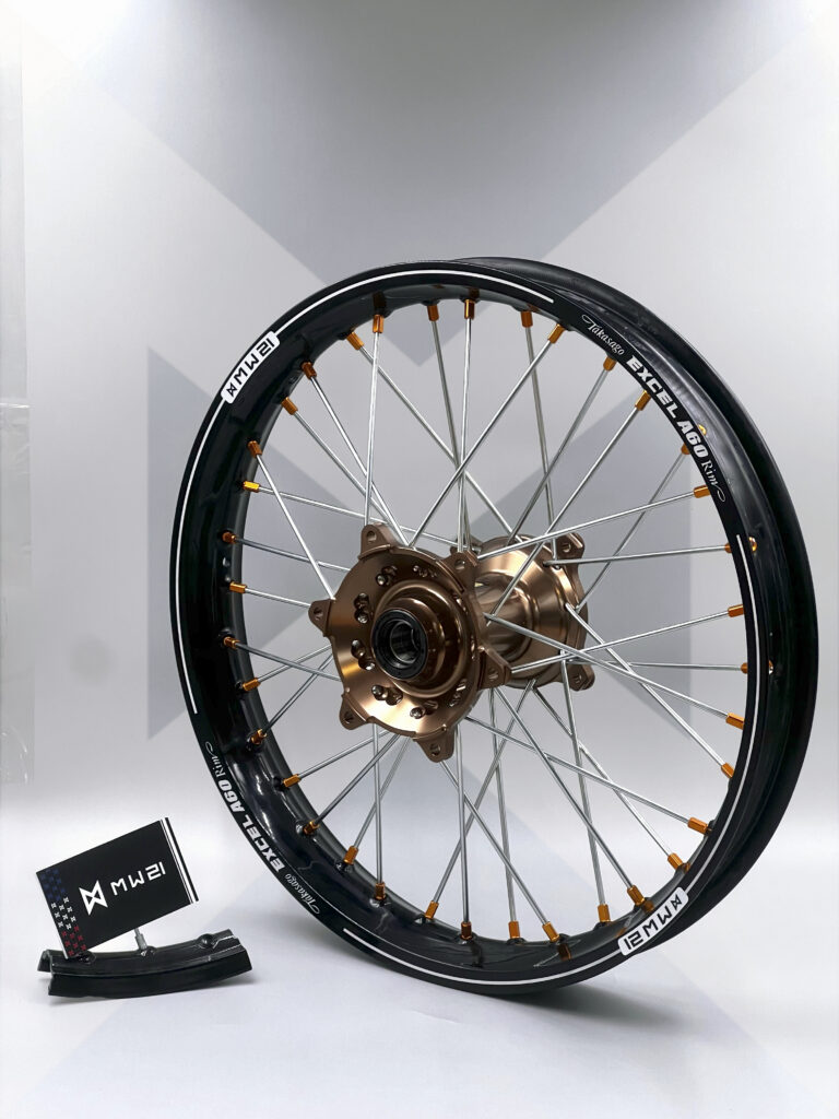 Roue arrière motocross et enduro 1.85x19-2.15x19-2.15x18 avec jante Excel A60 et moyeu Haan Wheels