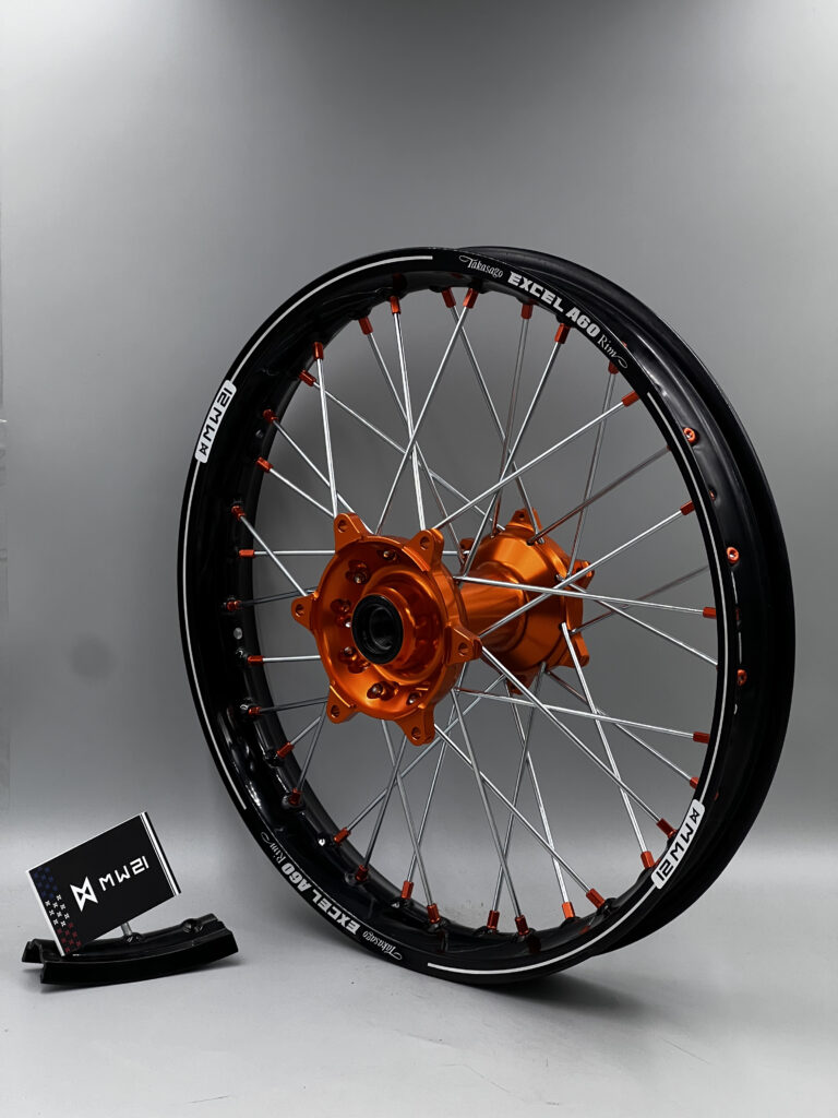 Roue arrière motocross et enduro 1.85x19-2.15x19-2.15x18 avec jante Excel A60 et moyeu Haan Wheels