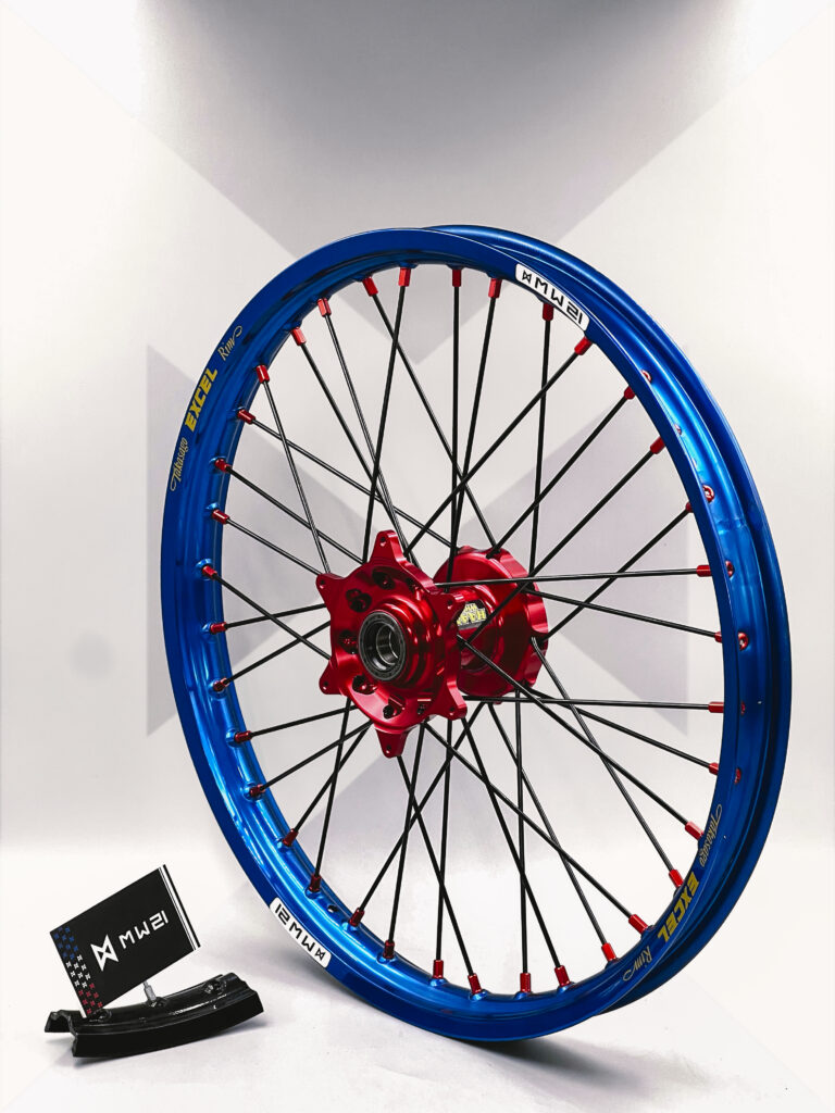 Roue avant motocross et enduro avec jante Excel Signature et moyeu Haan Wheels