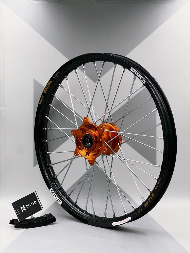 Roue avant motocross et enduro avec jante Excel Signature et moyeu Haan Wheels