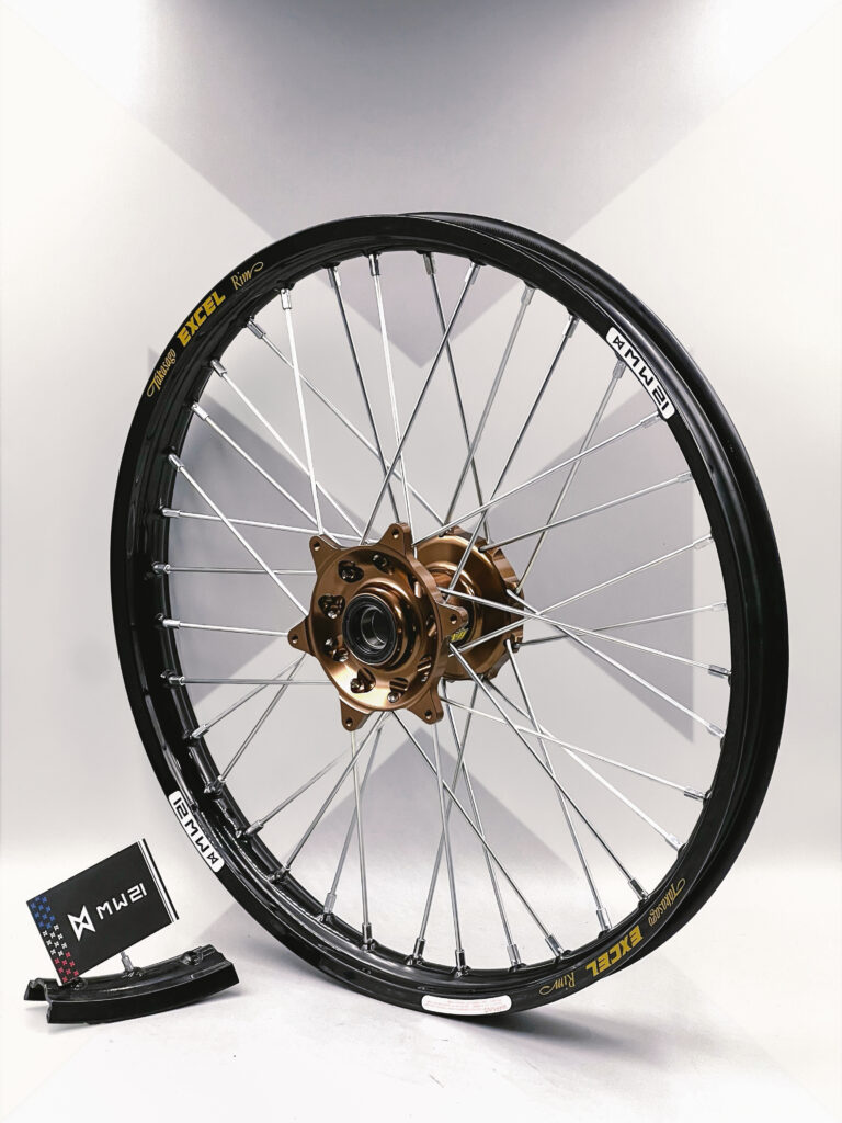 Roue avant motocross et enduro avec jante Excel Signature et moyeu Haan Wheels