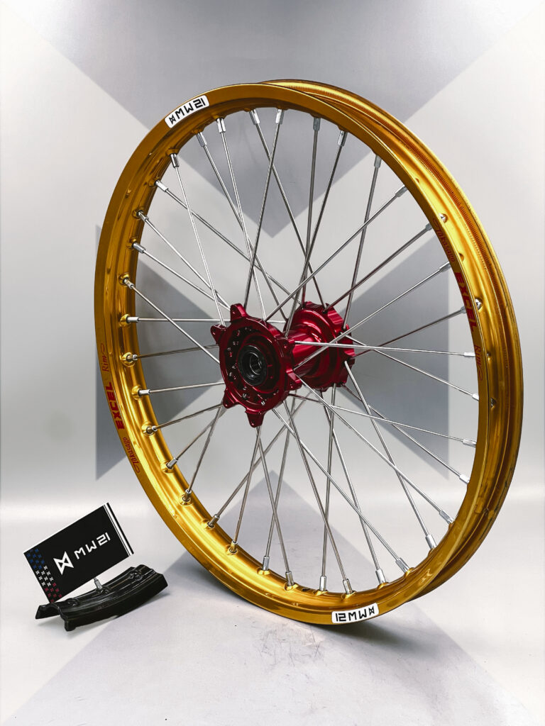 Roue avant motocross et enduro avec jante Excel Signature et moyeu Haan Wheels