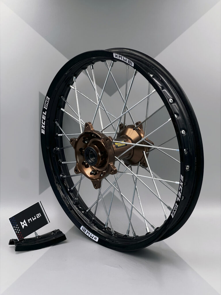 Roue arrière motocross et enduro 1.85x19-2.15x19-2.15x18 avec jante Excel ONE et moyeu Haan Wheels