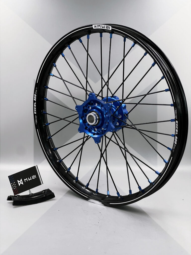 Roue avant motocross et enduro 1.60x 21 avec jante Excel A60 et moyeu Haan Wheels