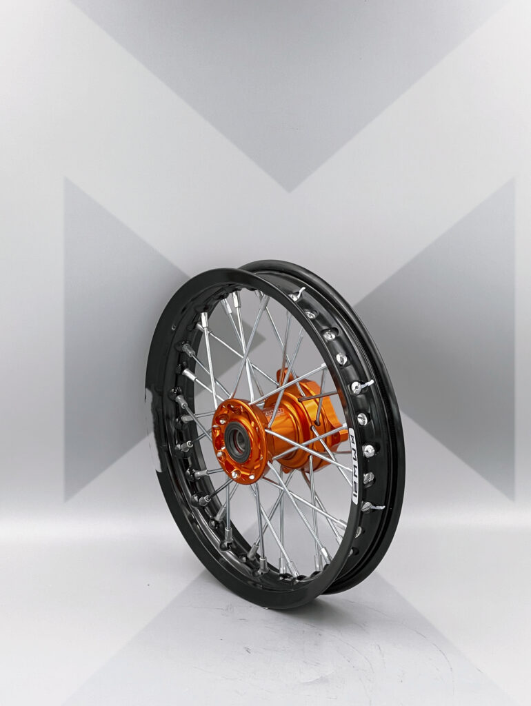 Roue avant minimoto avec jante Excel Signature et moyeu Haan Wheels