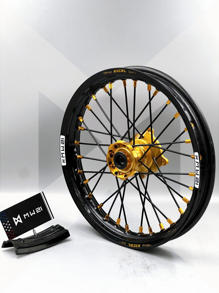 Roue avant minimoto avec jante Excel Signature et moyeu Haan Wheels