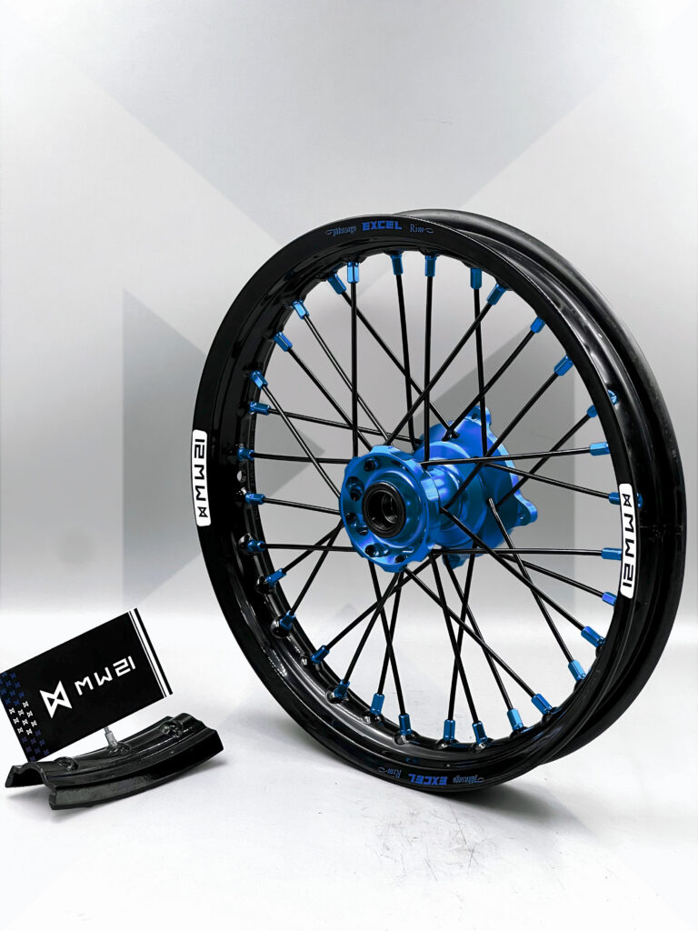 Roue avant minimoto avec jante Excel Signature et moyeu Haan Wheels