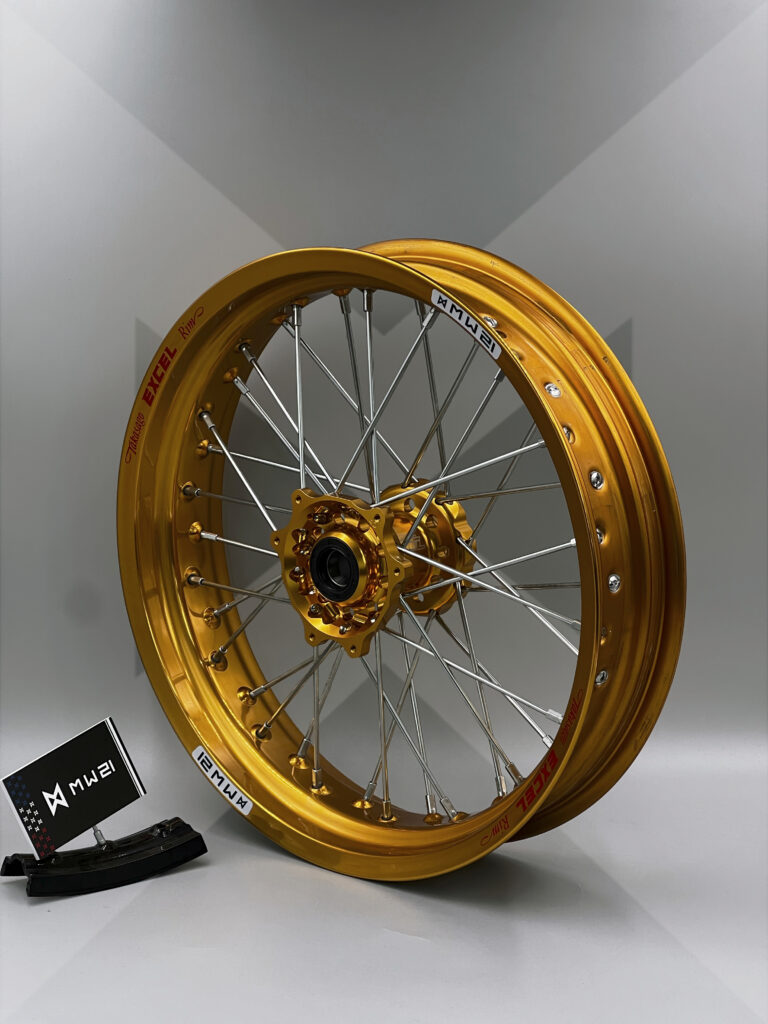 Roue avant Supermotard avec jante Excel Signature et moyeu Haan Wheels